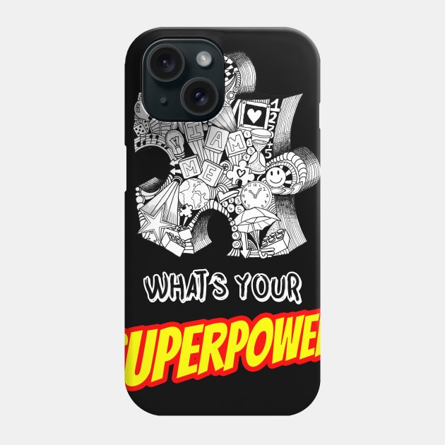 Autism Superhero T-Shirt Phone Case by Squidoodle