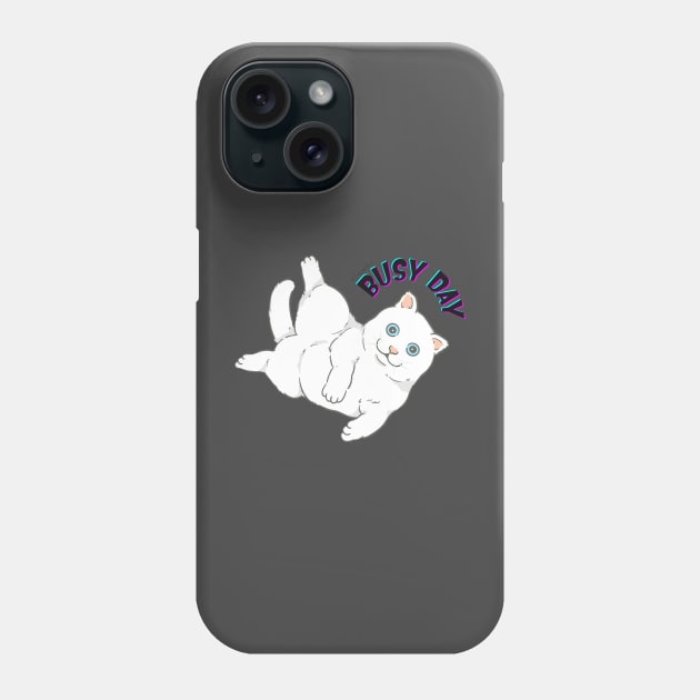 Busy Cat Phone Case by Curio Chic