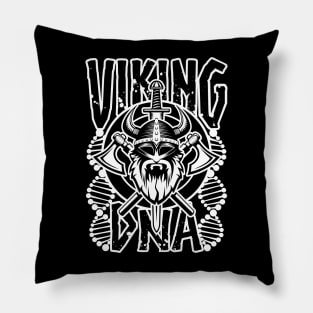 Viking DNA. Viking ancestry design with axe, sword and shield with DNA strands Pillow