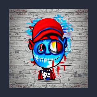 Ugly Graffiti Character Red White Blue T-Shirt