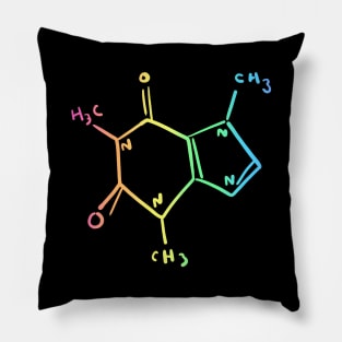 Rainbow Caffeine Molecule Pillow