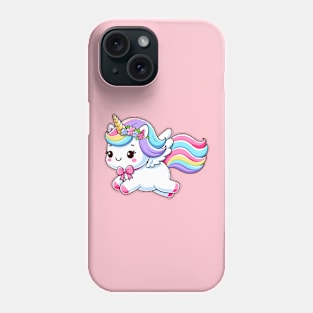 Cute Unicorn with Rainbow Tail Phone Case