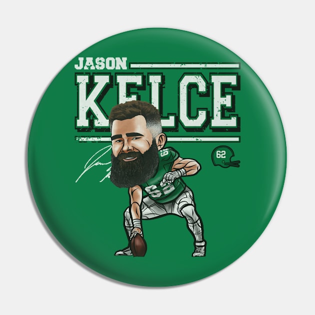 Jason Kelce Cartoon Pin by artbygonzalez