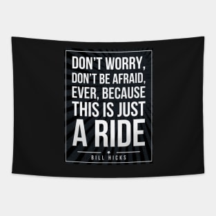 Bill Hicks quote Subway style (white text on black) Tapestry