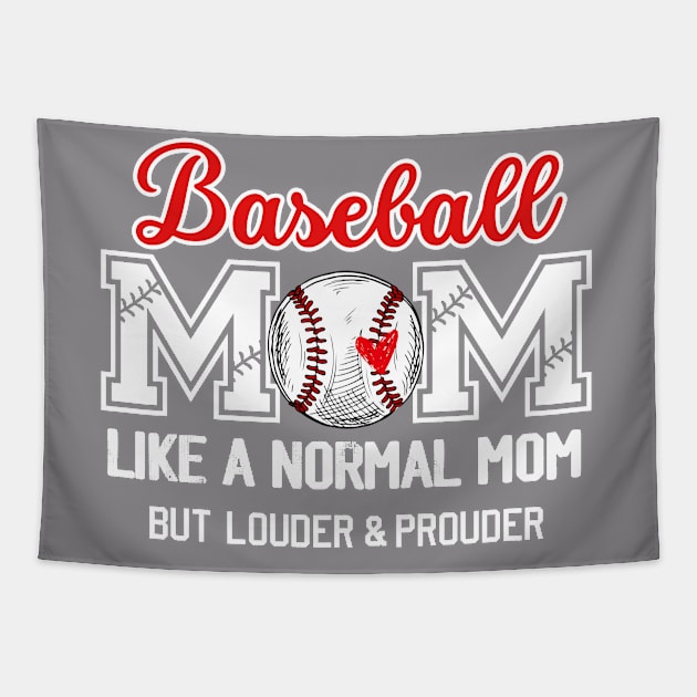 Mothers Day Shirt, Retro Baseball Mom Cool Moms Club Shirt, Funny Mom Shirt, Mom Birthday Gift, Cute Mom Gift, Rocker Mama Tee Tapestry by Emouran