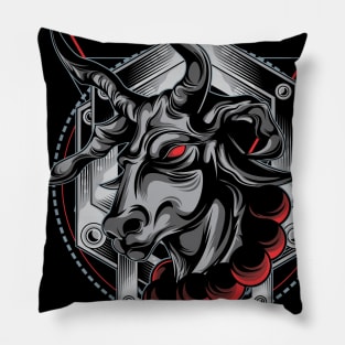 evil goat Pillow