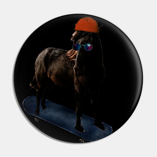 COOL SKATEBOARDING HORSE Pin by Merchenland