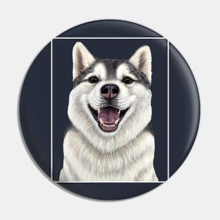 Siberian Husky - Up close dog Pin