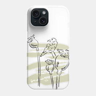 Raven and poppies Phone Case