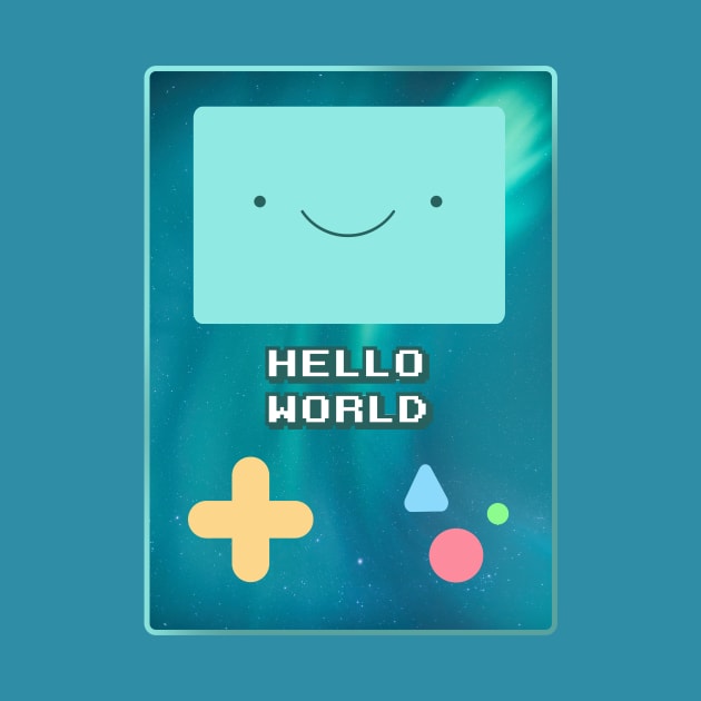 Bmo Hello World Adventure Time Space Galaxy Stars Aurora by yellowpomelo