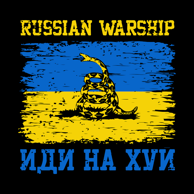 Russian Warship Go Fck Yourself Free Ukraine Flag Snake Flag by iK4