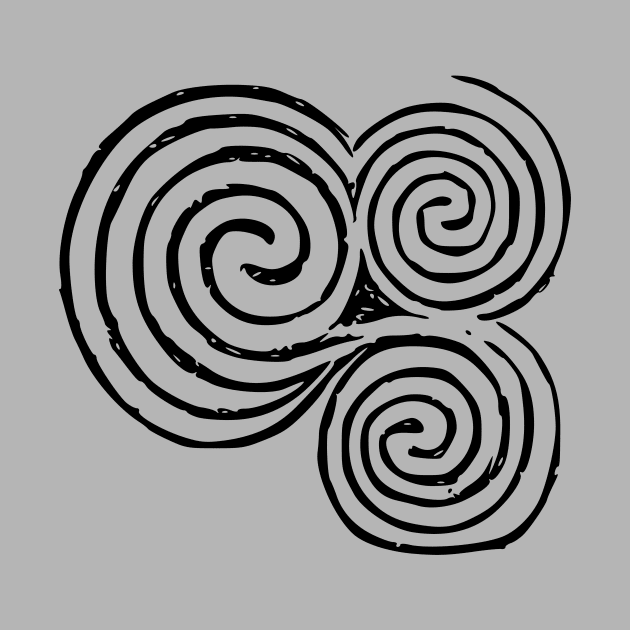 Celtic Triskele, Newgrange - Black by Time Nomads