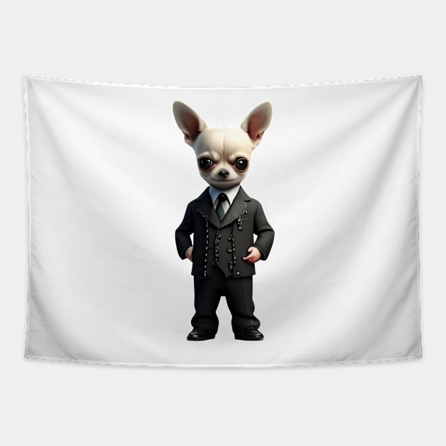 Chihuahua gentleman Tapestry by IDesign23