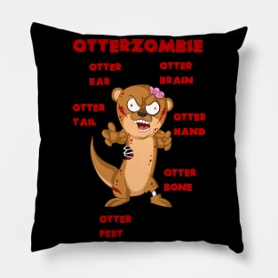 Otter Zombie Otter Zombie Creepy Otter Gift Pillow