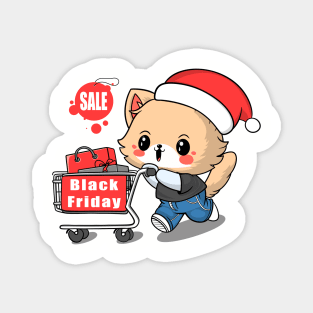 Black Friday Cat Shopping Magnet