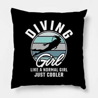 Diving Girl Pillow