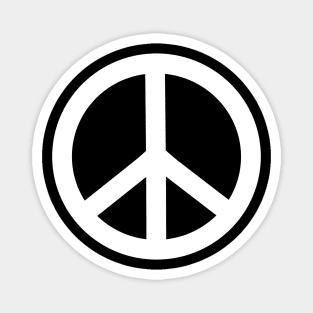 PEACE Sign White Retro Magnet