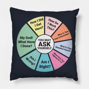 80's Music Retro Lyrics - You May Ask Yourself Pie Chart Pillow