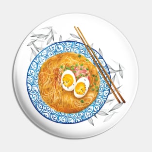 Powered By Ramen - Watercolour food illustration Pin