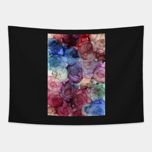Rainbow roses colourful abstract art Tapestry