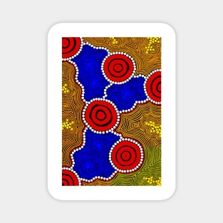 Aboriginal Art - Circles And Dots Magnet