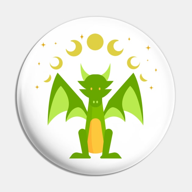 Green dragon under the moon and stars. Pin by DQOW