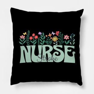 Stroke Nurse Floral Pillow