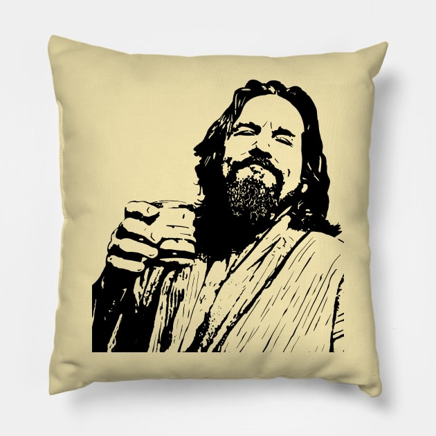 The Dude (cropped) Pillow by Stupiditee