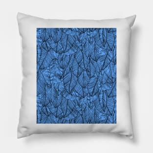 Blue Black Feather Angel Wings Print Pillow