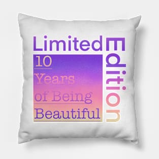 10 Year Old Gift Gradient Limited Edition 10th Retro Birthday Pillow