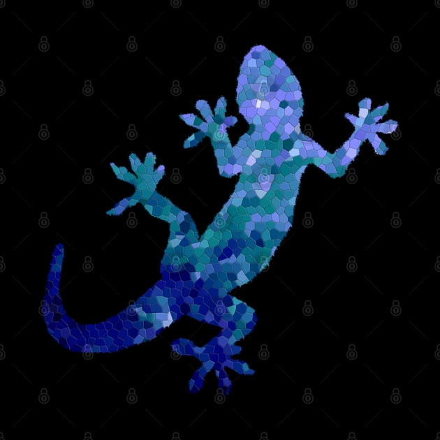 Deep Blue Mosaic Lizard by soitwouldseem