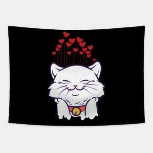 Cat Love Hearts Funny Adorable Design Perfect for Cat Owners and Cat Lovers Tapestry