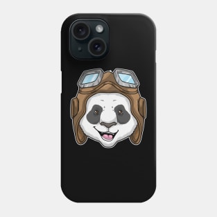 Panda as Pilot with Glasses Phone Case