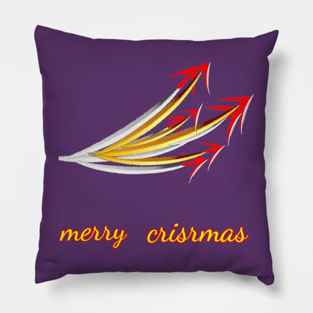 merry cristmas art design. Pillow by Dilhani