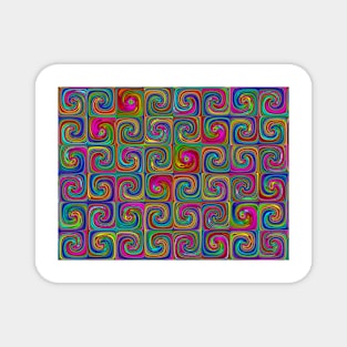 Vibrant Abstract Art Spirals Magnet