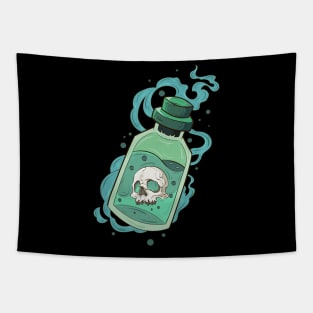 Japanese Skeleton venom bottle - Vector art illustration Tapestry