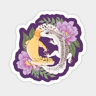 Leopard Geckos and Peony Magnet