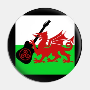 Welsh Dragon Electric Guitar Pin