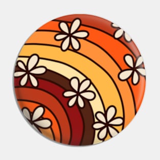 70s Retro Abstract Floral Pin