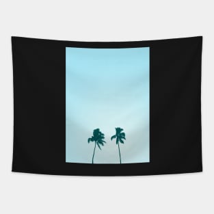 Twin Retro Palm Tree Silhouette Design Tapestry