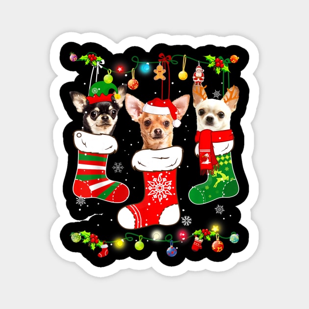 Chihuahua Christmas Lights Funny Xmas Dog Lover Magnet by Buleskulls 