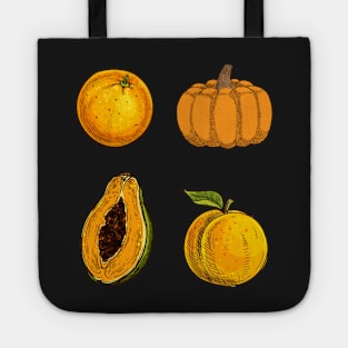 Pack of Fruits Stickers - Pumpkin, Orange, Papaya And Peach Tote