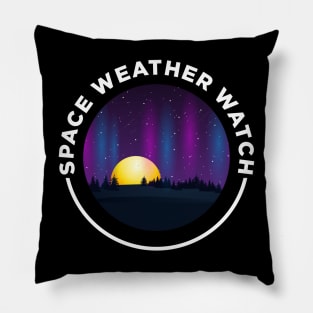 Space Weather Watch (White Text) Pillow