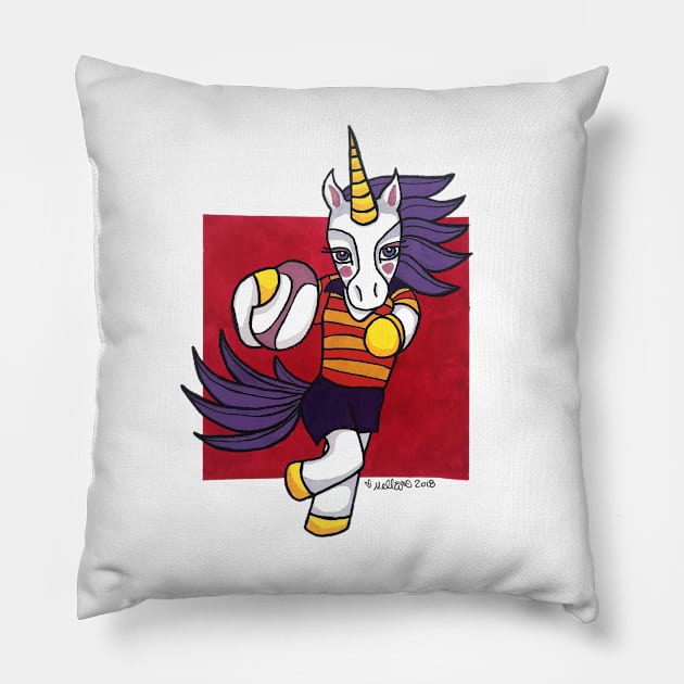 Rugby Unicorn - Ready to Pass - Animals of Inspiration Pillow by mellierosetest