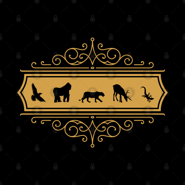 Ark Animals Vintage Emblem Board Games by pixeptional