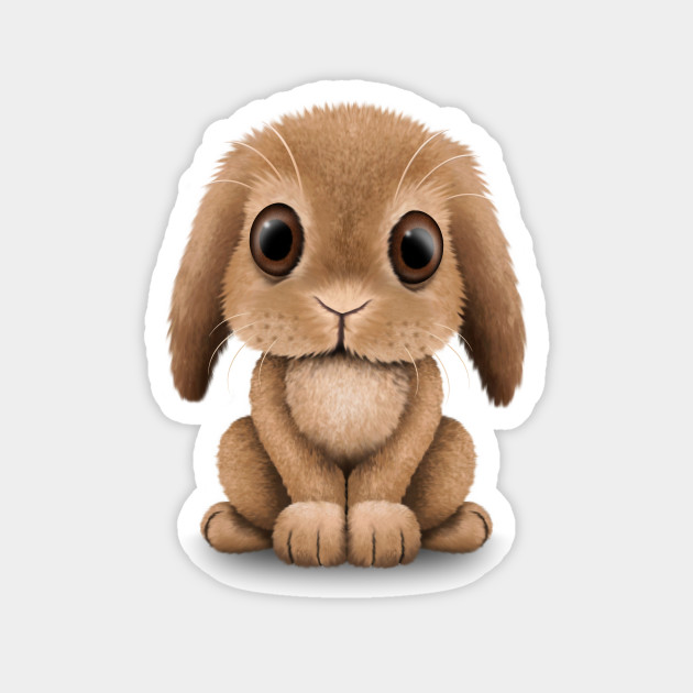 Cute Brown Baby Bunny Rabbit - Bunny - Magnet | TeePublic