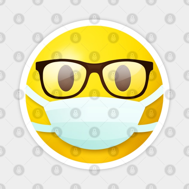 Mask face with glasses Magnet by Vilmos Varga