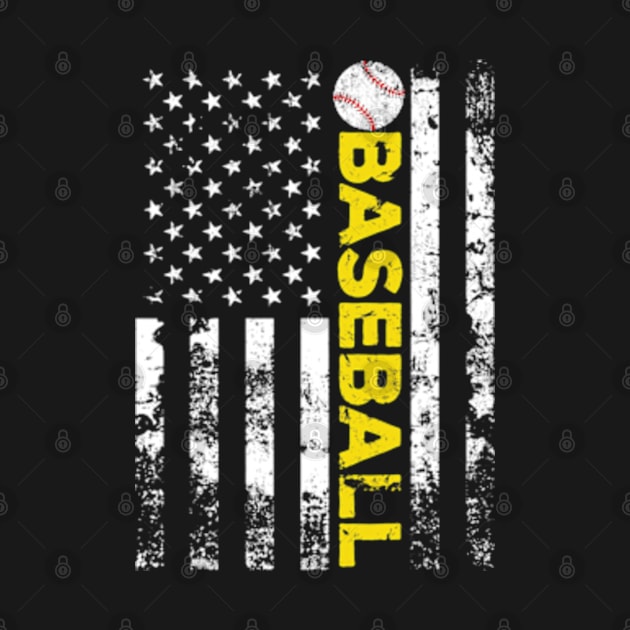 Baseball Lover American Flag Team by credittee