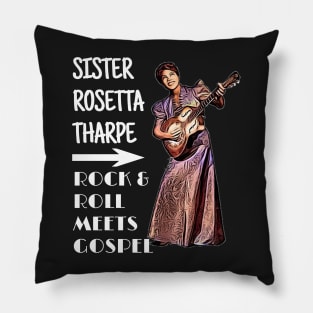 Sister Rosetta Tharpe Vintage Rock & Roll Gospel Pillow