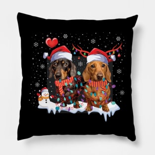 Merry xmas Dachshund Dog Lover christmas gift Pillow